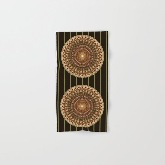 Patterns mandala in earth tones Hand & Bath Towel