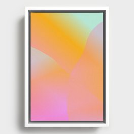 Gradient in Mint Pink and Orange Framed Canvas