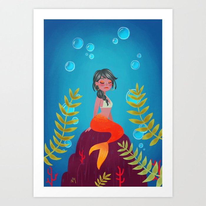 Mermaid Art Print by Natalia Marcos | Society6