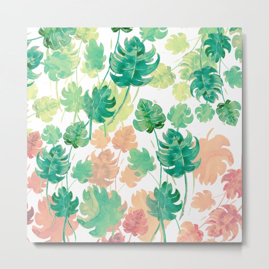 water color smooth leaves Metal Print