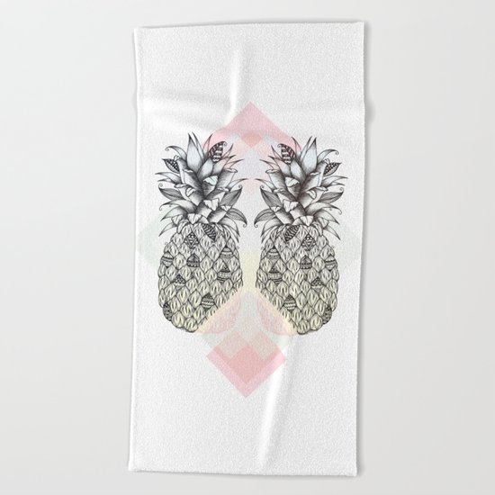 Tropical - Pink Beach Towel