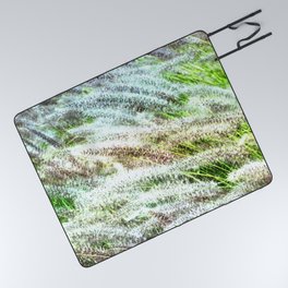 green and white fluffy foliage Picnic Blanket