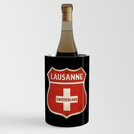Lausanne Switzerland coat of arms flags design Wine Chiller