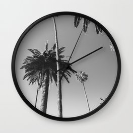 Palm Trees (Black and White) Wall Clock