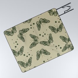 green butterfly Picnic Blanket