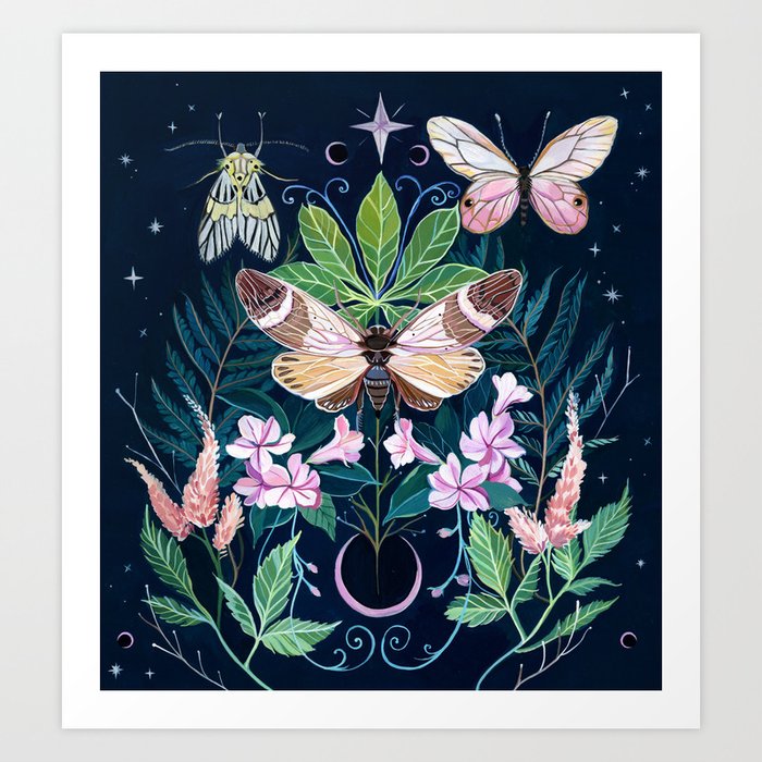 Cicada Moon Art Print