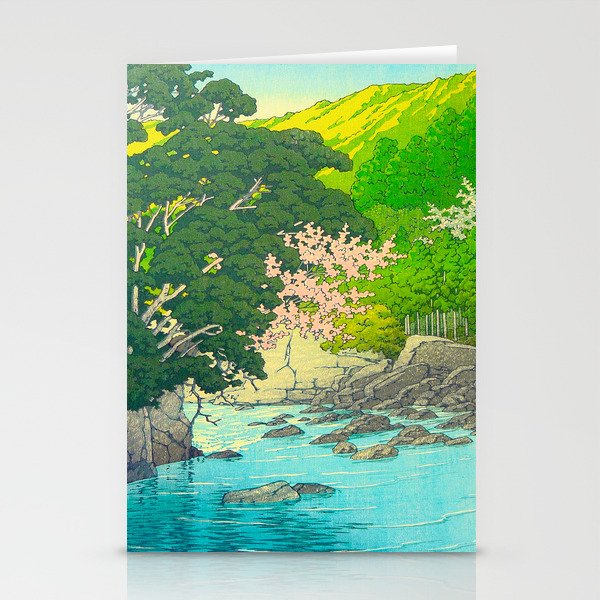 アート　PRETTY GREEN Prints 「Pocket Full」 Vintage Japanese Woodblock Print Beautiful Water Creek Grey