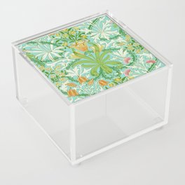 William Morris Woodland Weeds Orange Turquoise Acrylic Box