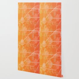 Abstract tech background design in orange. Wallpaper