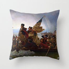 George Washington Crossing Of The Delaware River Painting Throw Pillow