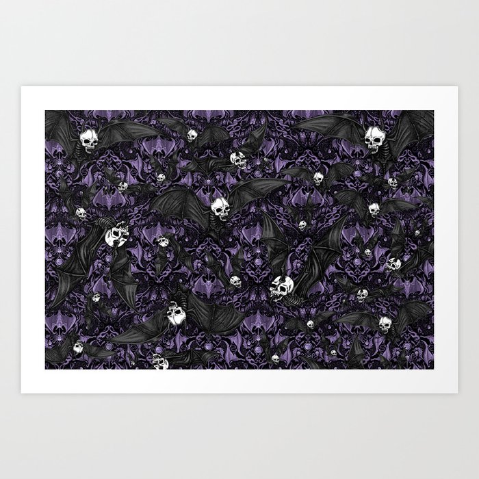 Skelebats - Royal Purple Art Print