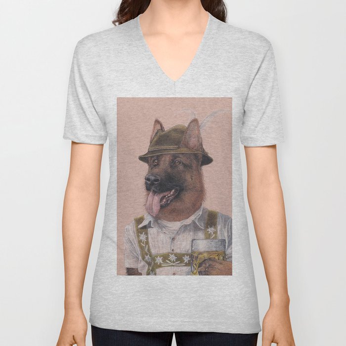 German Shepherd V Neck T Shirt