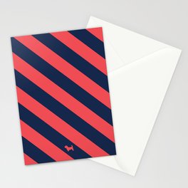 Preppy & Classy, Navy Blue / Red Striped Stationery Cards