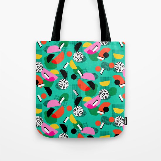 Flange - memphis inspired pop art retro throwback 1980s neon style art print decor hipster socal Tote Bag