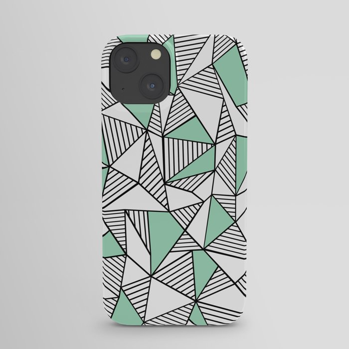 Abstraction Lines with Mint Blocks iPhone Case
