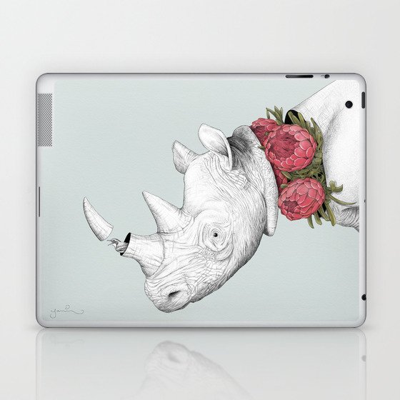 White Rhino with Proteas Laptop & iPad Skin