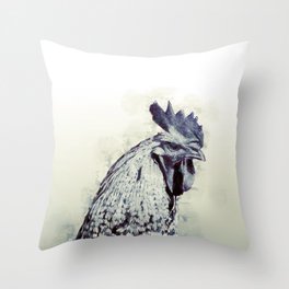 Rooster Throw Pillow | Alive, Animal, Bird, Eggs, Beautiful, Fighter, Rooster, Domestic, Farm, Cockscomb 