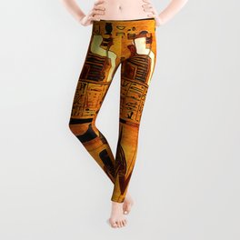 Book of the Dead - Ancient Egyptian Hieroglyphs - The Papyrus of Ani - Oil painting  Leggings