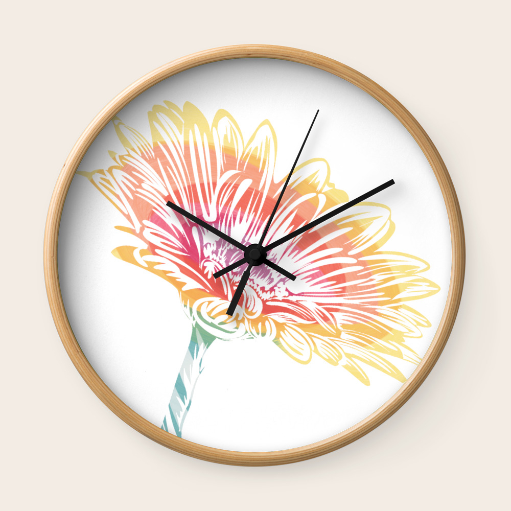 Blooming Daisy Abstract Wall Clock By Thewishdesigns Society6