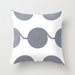 Yacht style. Rope spirals. Blue & white. Throw Pillow