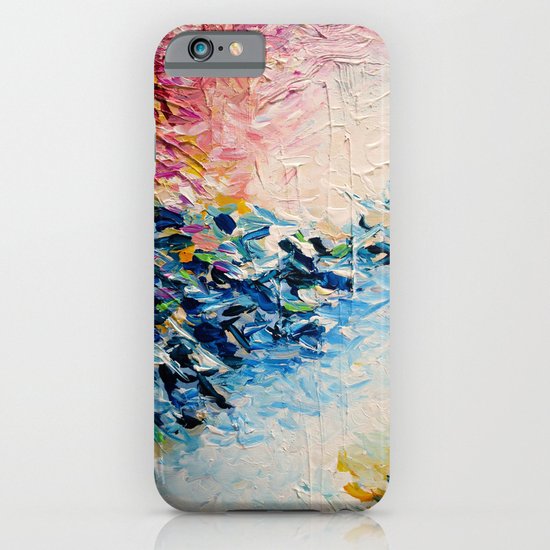 PARADISE DREAMING Colorful Pastel Abstract Art Painting Textural Pink Blue Tropical Brushstrokes iPhone & iPod Case