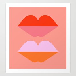 Abstraction_LOVE_KISS_Minimalism_001 Art Print