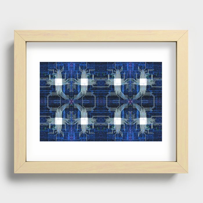 Circuit board very blue Recessed Framed Print