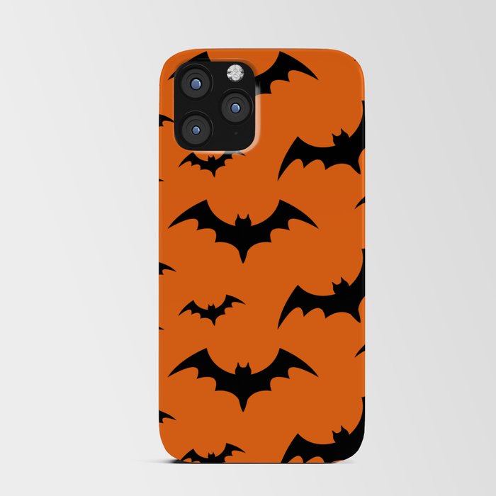 Halloween Bats Orange & Black iPhone Card Case