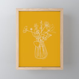 FLOWERS AND LEAVES IN YELLOW Framed Mini Art Print