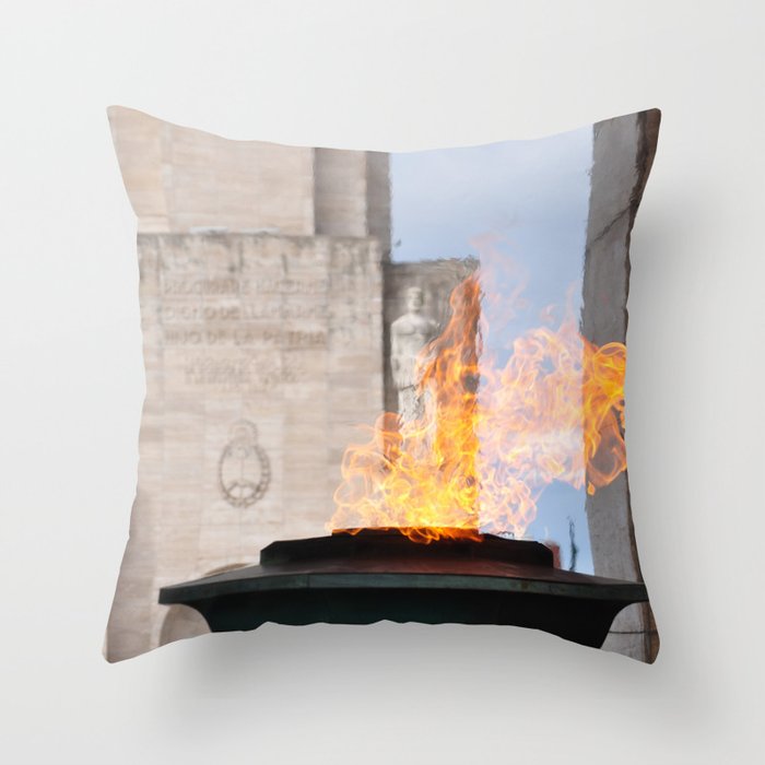 Argentina Photography - Grill With Fire Blazing Out Of It Throw Pillow