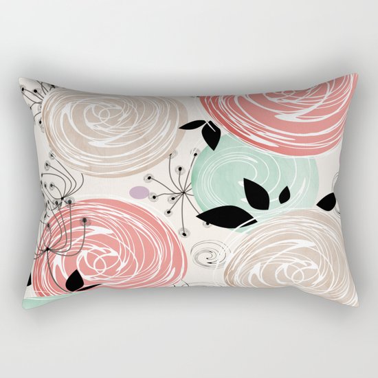 Retro . Abstract floral pattern. f Rectangular Pillow