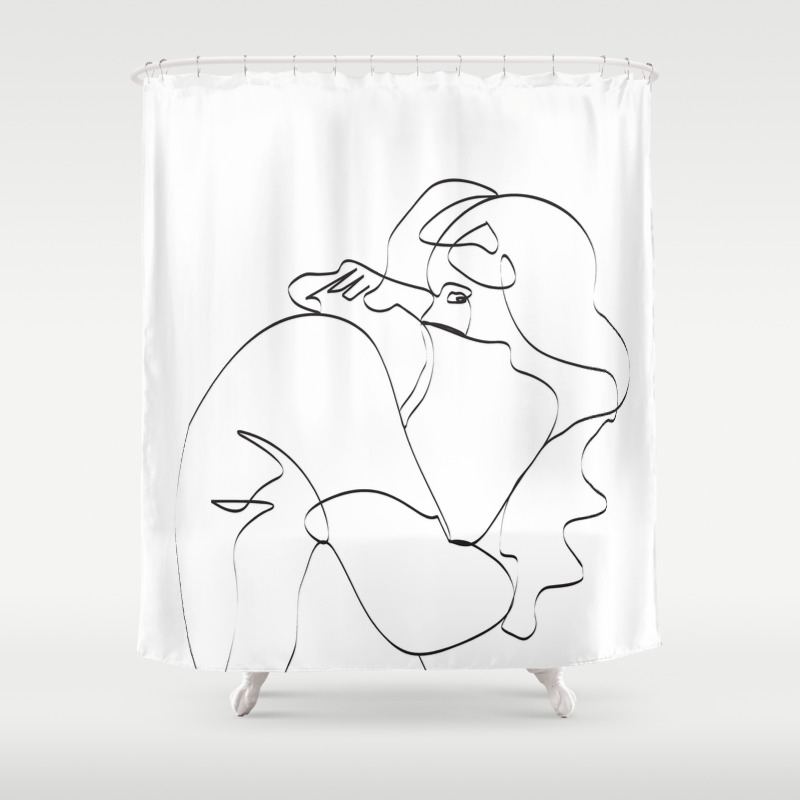 Couple Continuous Line Draw Shower Curtain By Draw4you Society6