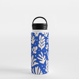 matisse pattern with leaves in blu Water Bottle