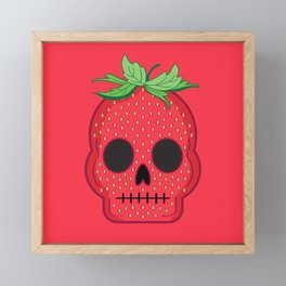 Strawberry Skull Framed Mini Art Print