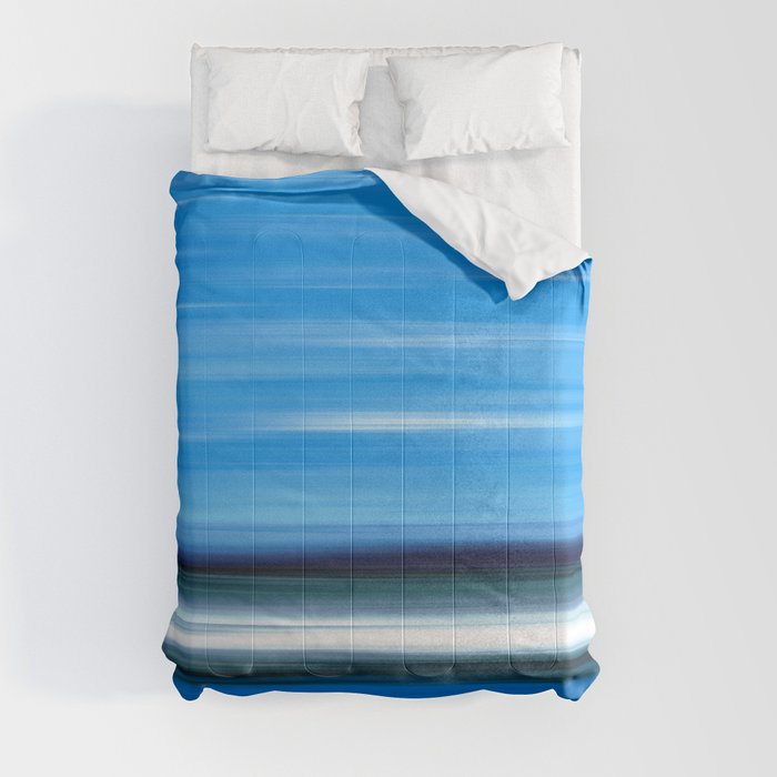 Into The Blue - Blue White Black Art Comforter