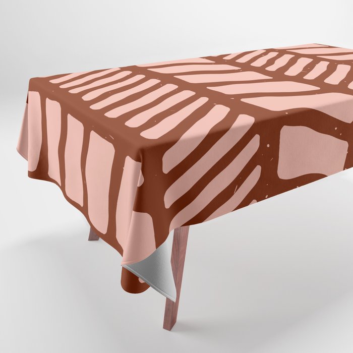 Mid Century Modern Lines - Rust and Peach Tablecloth