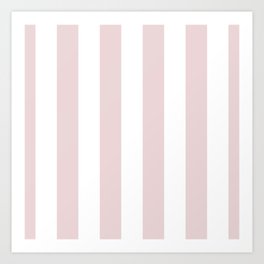 Alice Pink and White Wide Vertical Cabana Stripes Art Print