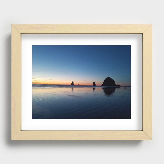 Haystack Rock Late Sunset Recessed Framed Print