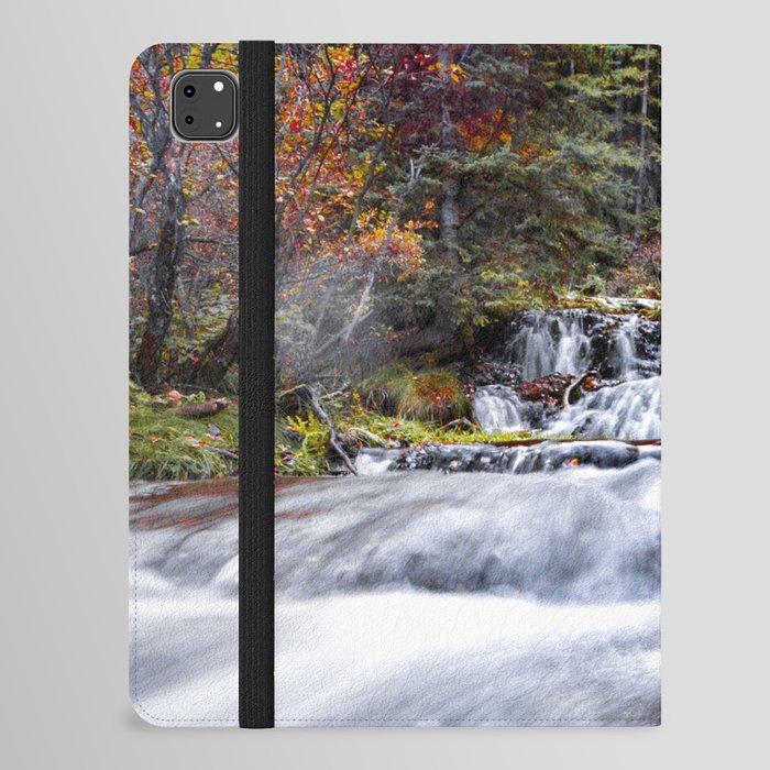 Waterfall in Forest During Fall iPad Folio Case