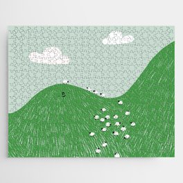 a hill full of sheep Jigsaw Puzzle
