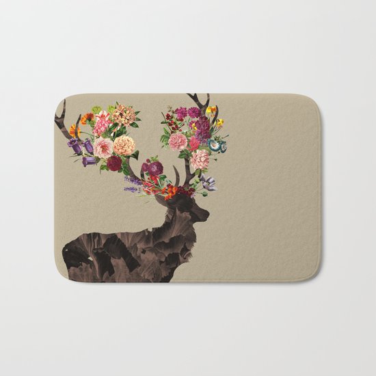 Spring Itself Deer Flower Floral Tshirt Floral Print Gift Bath Mat
