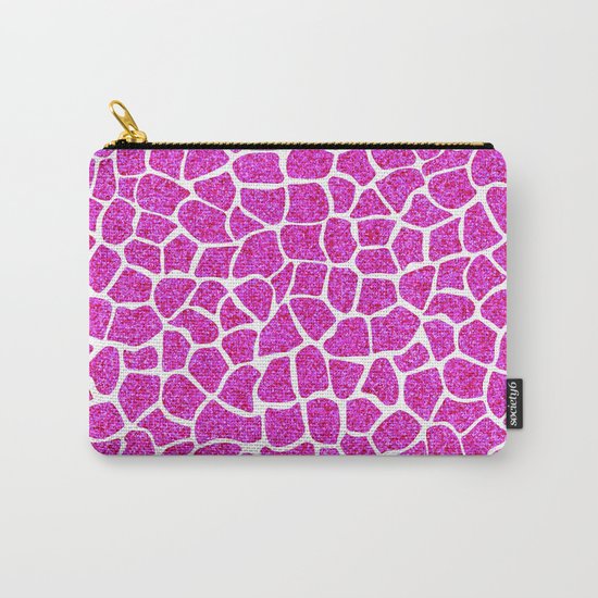 Pink Glitter Giraffe Print Carry-All Pouch