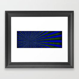 Blue green comic book design Framed Art Print