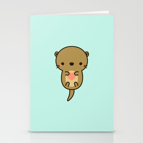 Cute otter Stationery Cards