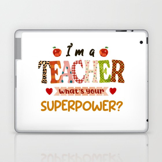 Funny teacher quote graphic design gifts Laptop & iPad Skin