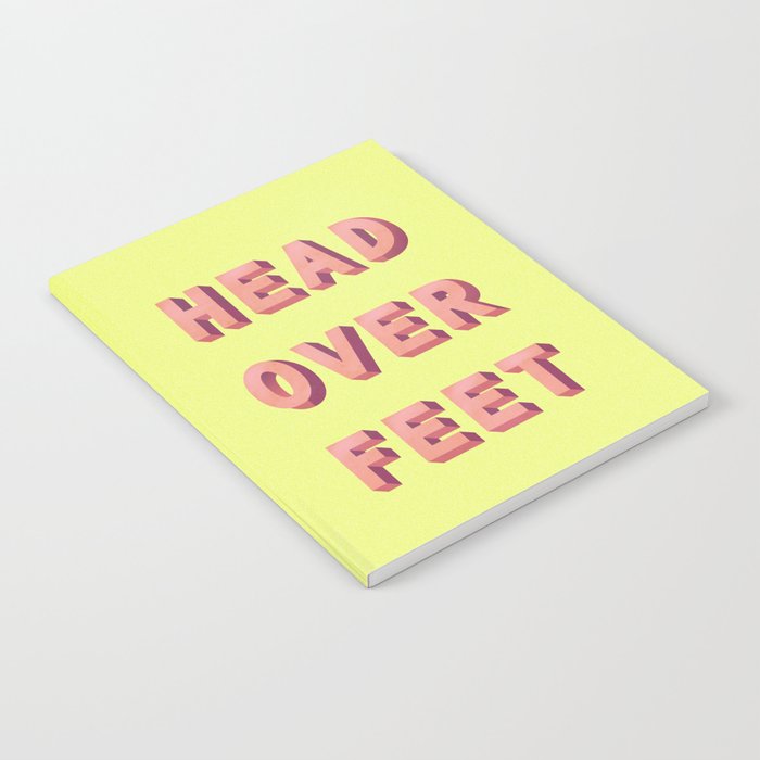 3D HEAD OVER FEET- typography Notebook
