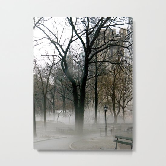 Misty Central Park Metal Print