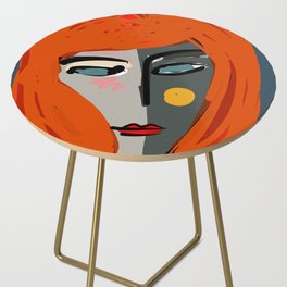 Mysterious Girl Portrait Stefania Style Art Side Table