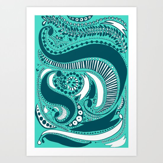 Majorie Blue Art Print