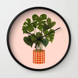 Plaid Planter Wall Clock